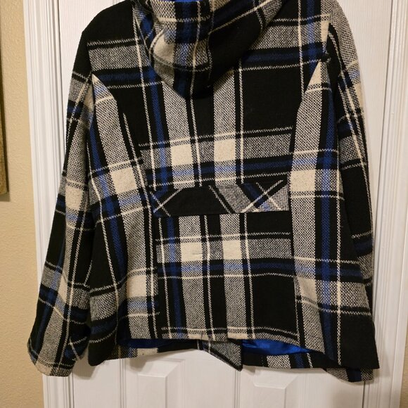 Vintage Blue, Black and White Plaid Jacket - Women's XL - Picture 8 of 11